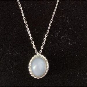 Sterling Light Blue Pendant on 16" Chain